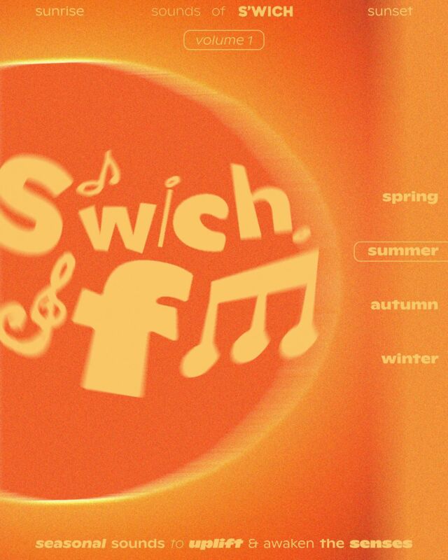 introducing S’WICH.FM | [summer_01] ☀️🎶

seasonal sounds to uplift & awaken the senses. 

we recommend listening from start through to finish, no shuffling, using headphones to fully experience the sounds of S’WICH. each playlist contains original music produced by S’WICH.FM 

tune in now, link in bio.